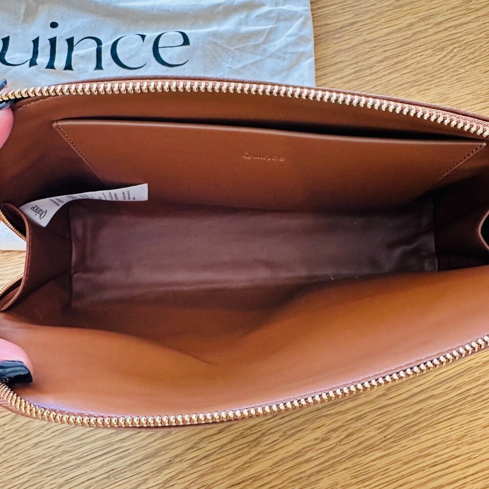 NWT Quince Italian Leather Pouch in Cognac - Large Size Pouch Only - Picture 5 of 9